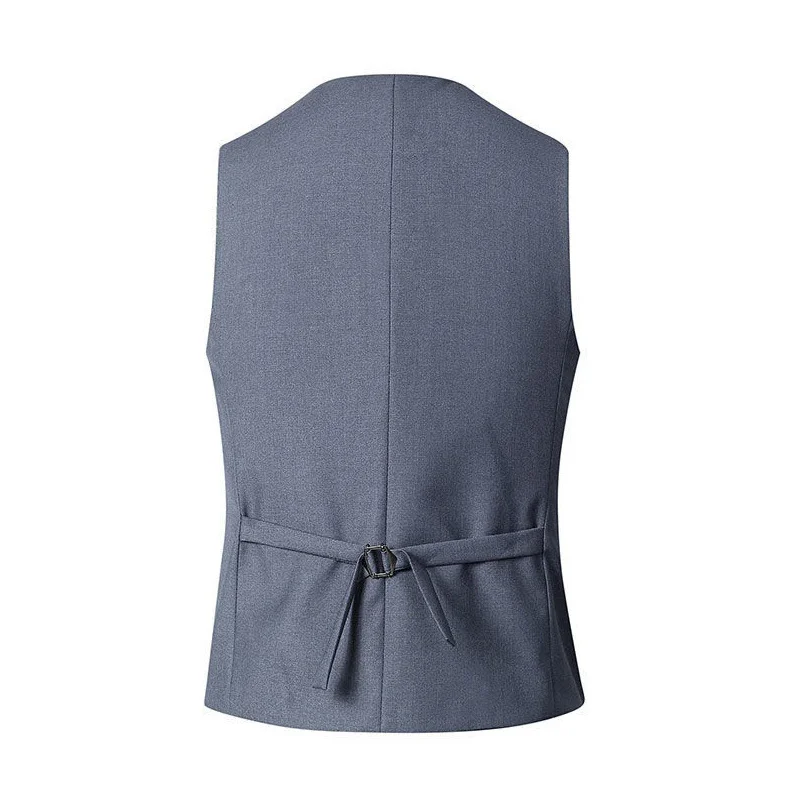 Slim Fit Suit Vests for Men Black Grey Navy Blue Business Casual Male Waistcoat Single Breasted Gilet Homme Formal Jacket 2