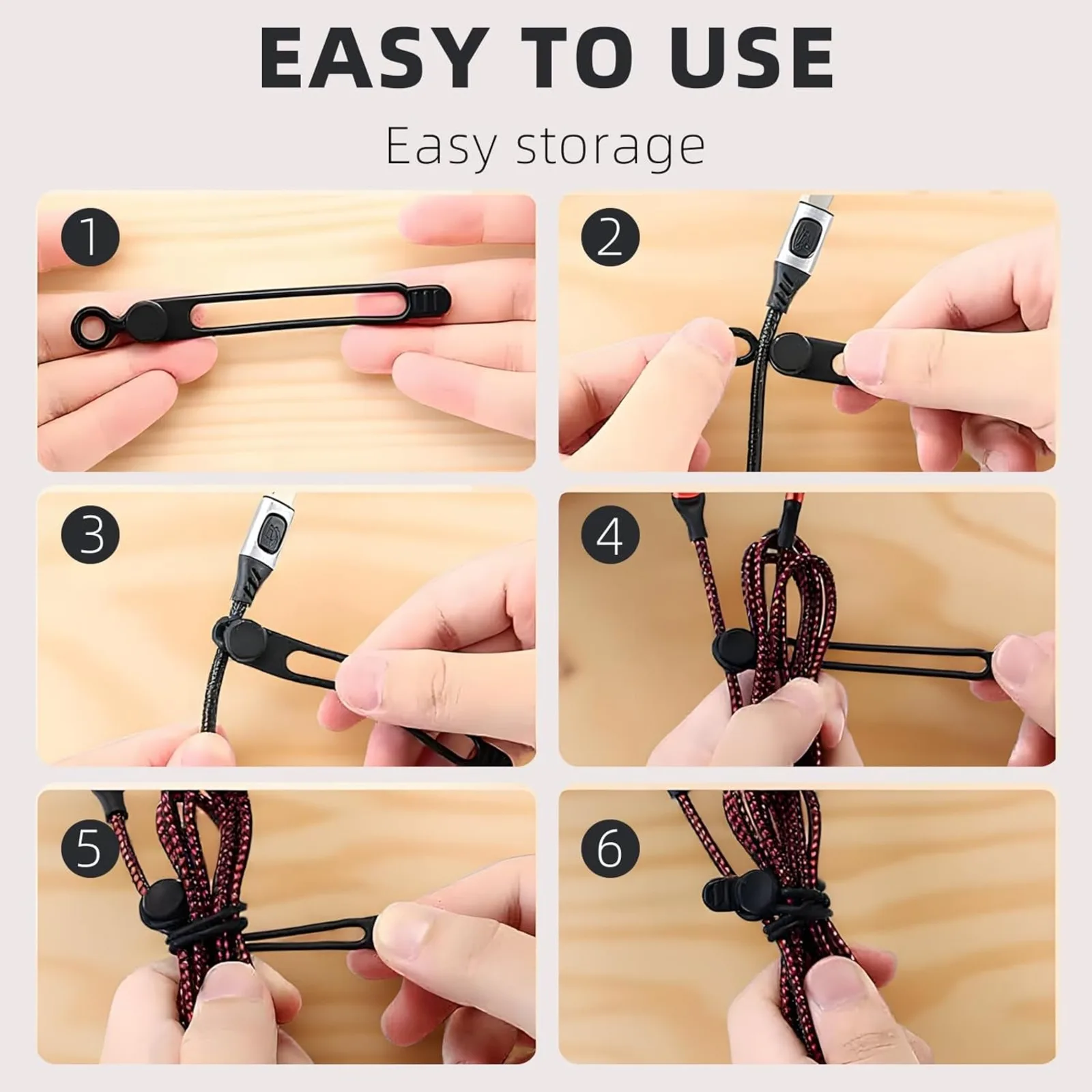 데이터 케이블 정리기, 탄성 실리콘 케이블 스트랩 코드 정리기, 재사용 가능한 케이블 타이 와이어 정리기