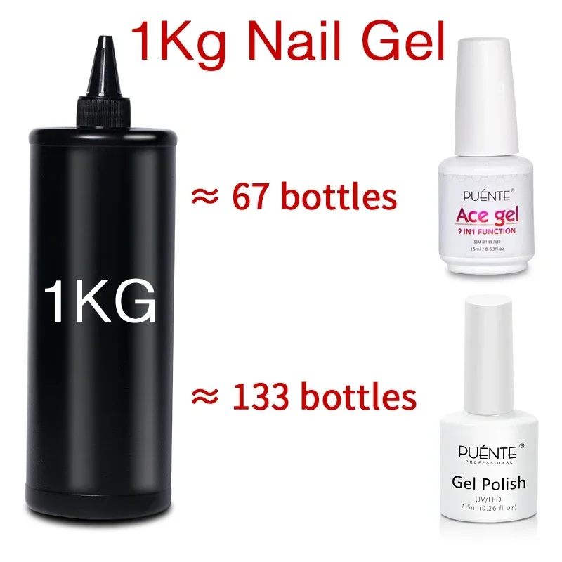 250ml/500ml/1KG Ace Gel 9-in-1 Nail Glue Base Coat Top Coat Gel Nail Polish Soak Off Varnish Functional UV Gel For Nail Salon 3