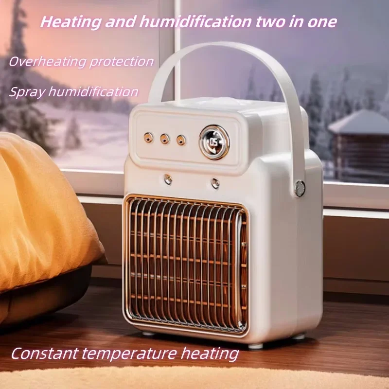 Portable heater two in one spray fan heater 1200W mini intelligent timing fan suitable for home office winter