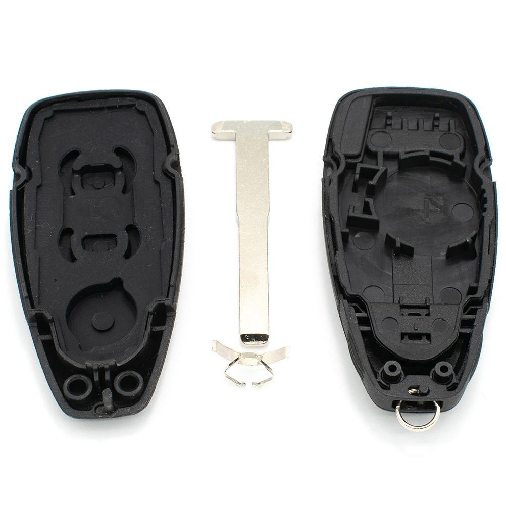 3 pulsanti per Ford Custodia per Chiave Telecomando per Fiesta Focus Kuga Grand S-Max C-Max Galaxy chiave auto con lama non tagliata, cacciavite, anello portachiavi, batteria CR2032