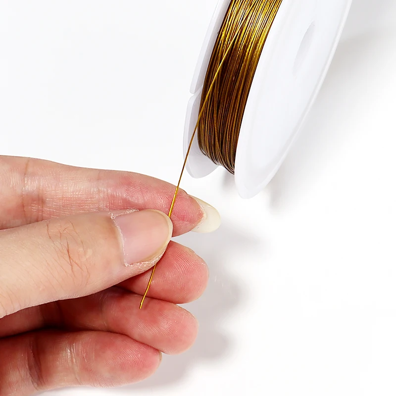1롤/묶음 0.3-1mm 스테인리스 스틸 와이어 비딩 로프 코드 팔찌 목걸이 보석 DIY 공예 비딩 와이어 액세서리