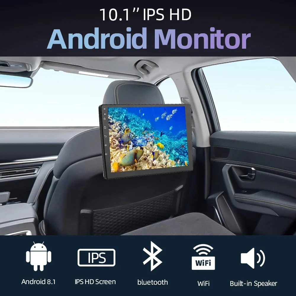 Universal Auto Kopfstütze Display Mount Monitor 10,1 Zoll Fahrzeug  Multimedia-Player Video HD 1080p IP-Bildschirm USB TF Bluetooth WiFi