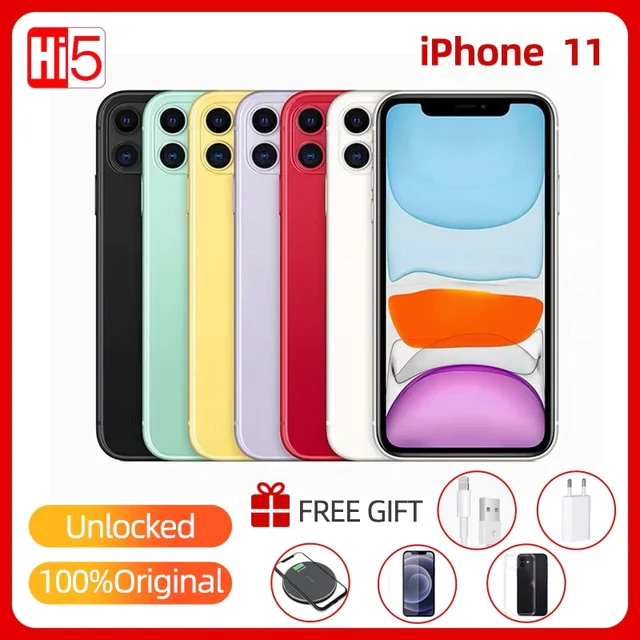 Apple iPhone 11 64/128/256GB Unlocked smartphone Face ID 12MP camera 6.1" iphones 11 iOS A13 phone Wireless charging