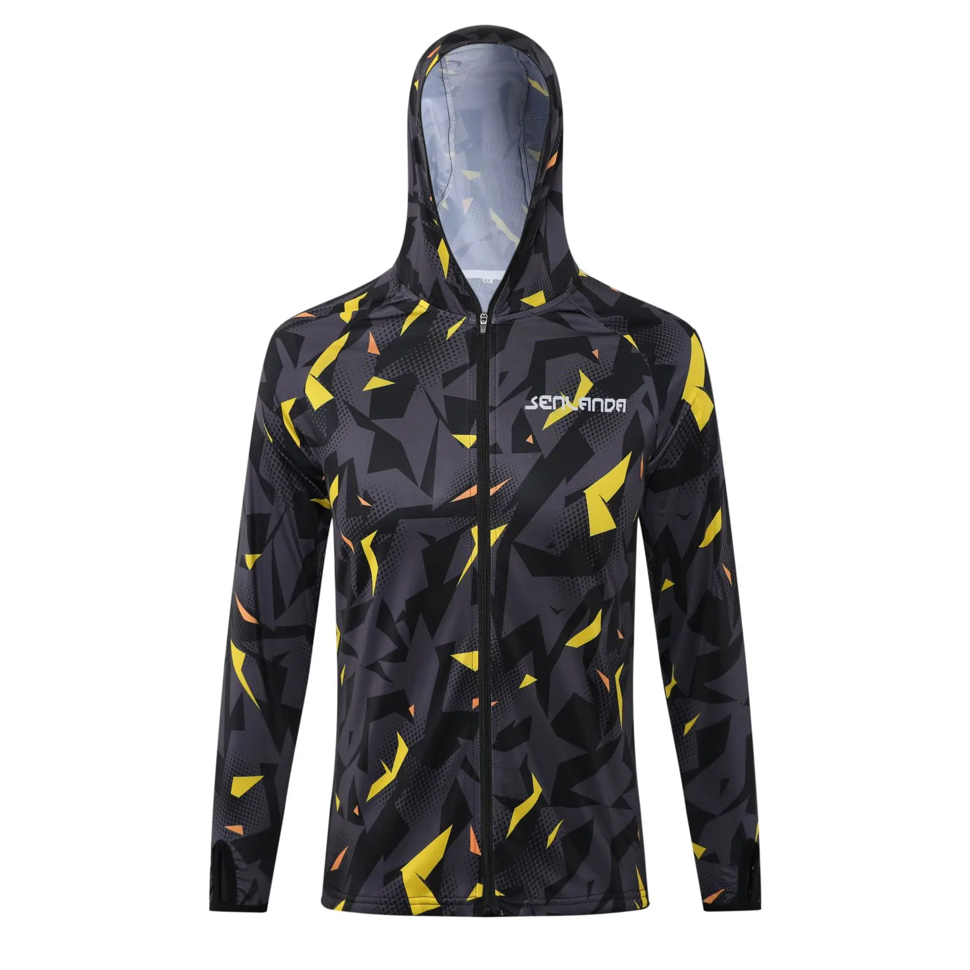 Fishing Sun Protection Suit  Men Sports Ice Silk Breathable Fishing Suit Mosquito Proof Jacket Thin Quick Drying Sweat Wicking