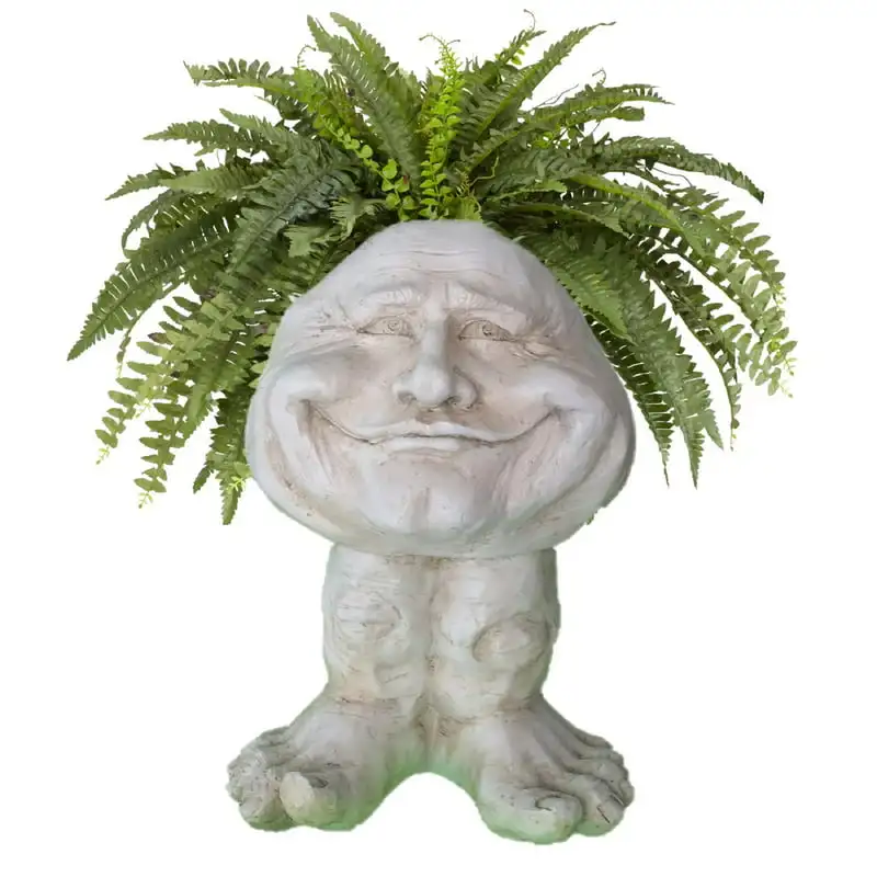 

White Papa the Statue Humorous Face Planter Pot