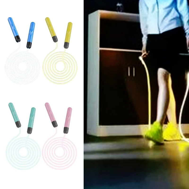 

Indoor Fitness Exercise LED Light Jump Rope Adjustable Jumping Rope for Adult Kid Outdoor Skipping Rope Training Equipment