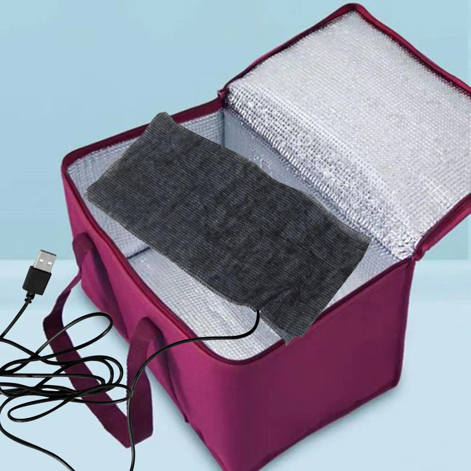 USB Thermostat Heat Preservation Plate Adult Electric Heater Plate Warmer Food for Food Bag Milk Bottle Work Picnic School
