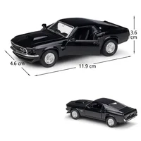 1/36 1969 Ford Mustang Boss 429 Toy Car Model Simulation Alloy Diecast Vehicle Miniature Pull Back Collection Children Gifts 1