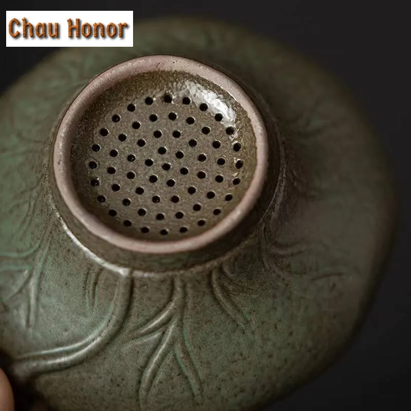 Japanese Kiln Change Lotus Leaf Tea Separator Infusor Vintage Tea Strainer Dispenser Tea Soaking Tea Filter Teaware Decoration