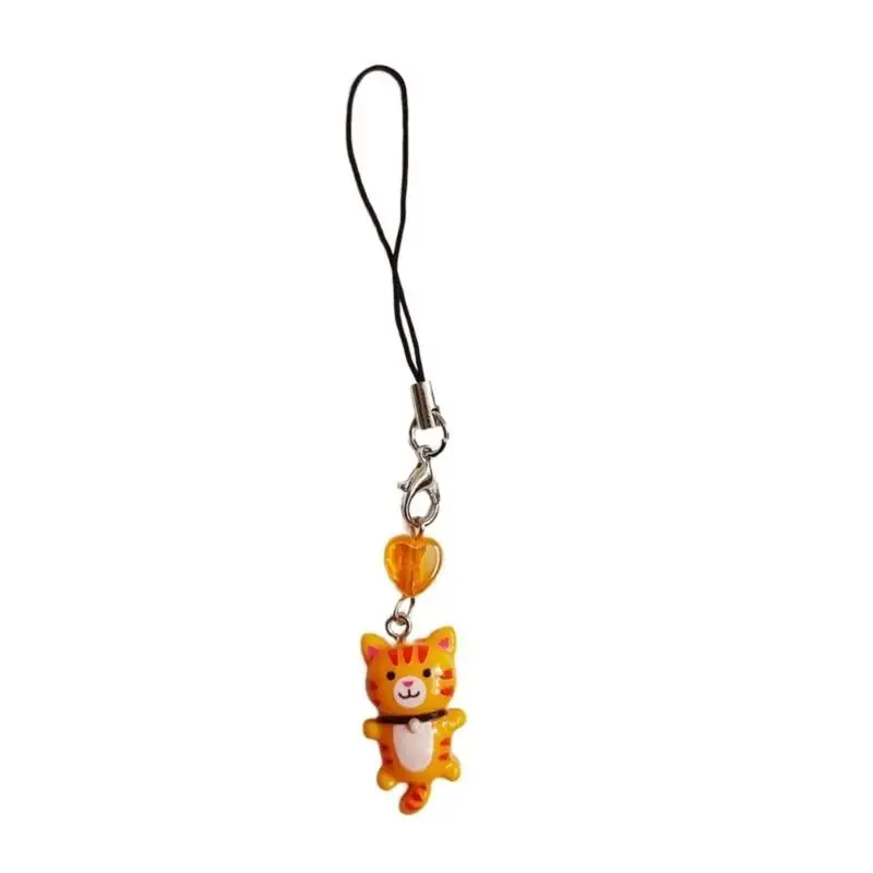 P9FE Handy-Anhänger, Schlüsselanhänger, Herz-Katze-Handyband, Umhängeband für Damen und Mädchen, Tasche, Rucksack – Detail 8