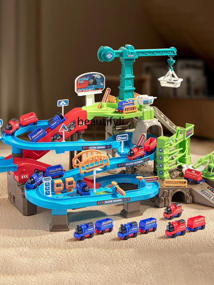 Train Rail Car Mine Puzzle Electric Children's Toy Boy 3 Years Old Little 4 Puzzle 5 a 7