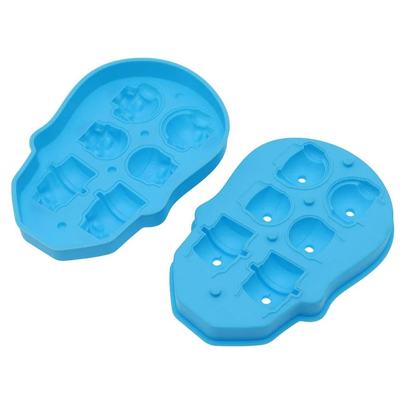 Hot Yo-3D Skull Ice Square Ice Making Box 6 Skull Ice Squares Riutilizzabile Whisky Ice Hockey Ice Square Mold