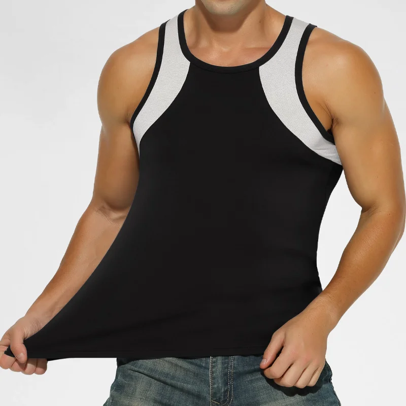 Vest Men's Comfortable Breathable Sling Hurdle Short-Sleeved Young Boys Sports Running Sleeveless T-Shirt Bottoming Shirt Unders 2