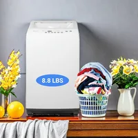 1.7 Cu.Ft. Portable Washing Machine Fully Automatic Compact Washer and Spinner Combo, 6 Wash Program, Transparent Lid, White 1