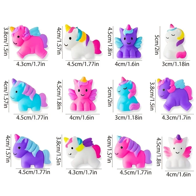 1/12 유니콘 카와이 스퀴시 떡 스퀴시 장난감 어린이를위한 스트레스 릴리프 장난감 소년 소녀 파티는 생일 선물 상품을 선호합니다