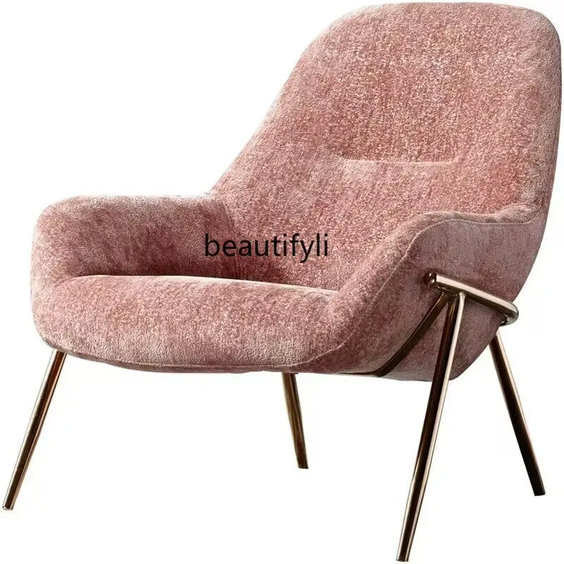 

Light Luxury Single-Seat Sofa Chair Fabric Living Room Balcony Nordic Minimalism Leisure Sofa Chair