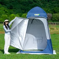 Shower Tent 150D Oxford Silver Coated Simple Toilet Tents Privacy Waterproof Fishing Tent Camping Supplies 160x160x240cm 1