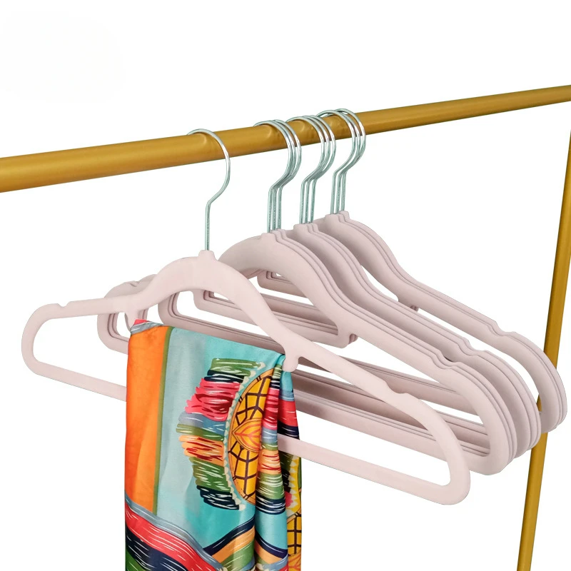 Flocking Rack Coat-Hanger-Plastic-Wardrobe-For-Coat-Hanger-Flocking-Thickened-42cm ...