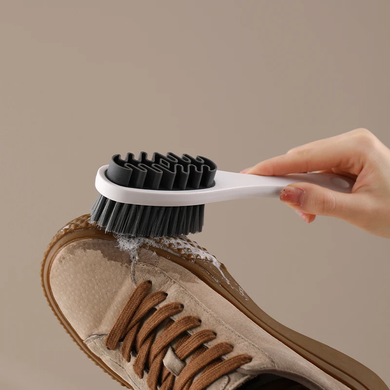 2 in 1 Scrub Suede Shoe Brush Double-sided Shoe Cleaning Brush Suede Cleaner Household Cleaning Soft TPR Laundry