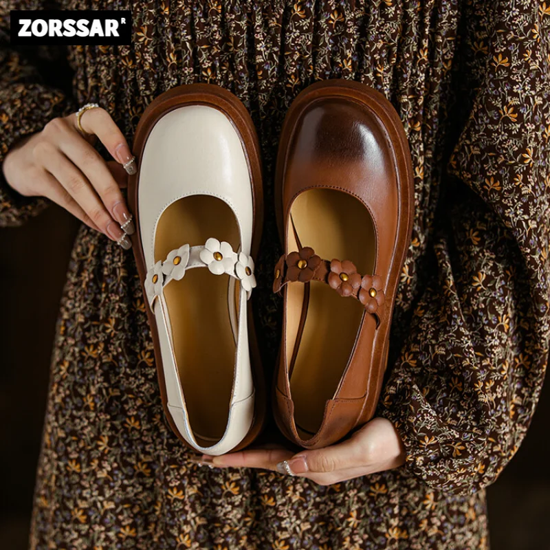 

2023 Summer New Brand Women Flats Fashion Round Toe Shallow Mary Jane Shoes Soft Casual Ballet Flats Shoes Slingback Shoes