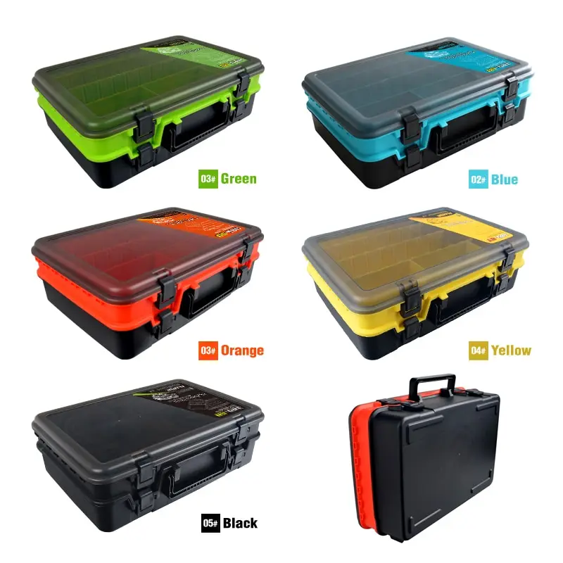 ILURE Large Thickening Fishing Tackle Box Multifunction Organizer Lure Tool  Case Double Layer Hooks Storage Squid Jigs Boxes