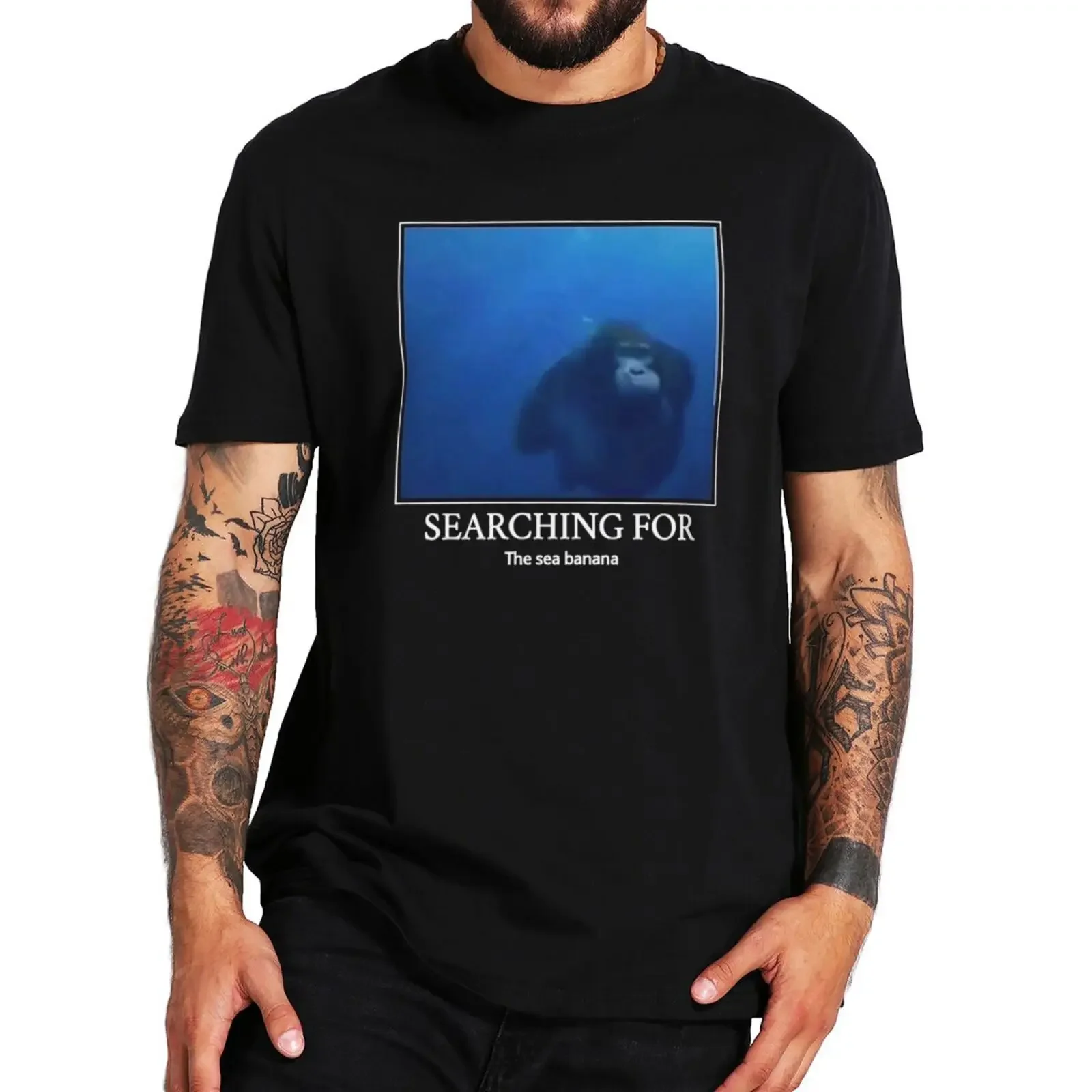 Sea Monke T Shirt Searching For The Sea Banana Meme Retro Streetwears 100% Cotton Unisex Summer EU Size T-shirts