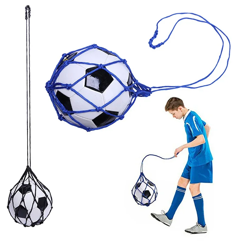 Youth Football Self Trainer Kick Net & Mesh Soccer Ball Carry Bag 1