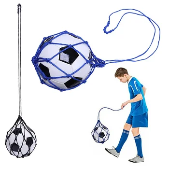Youth Football Self Trainer Kick Net & Mesh Soccer Ball Carry Bag 1