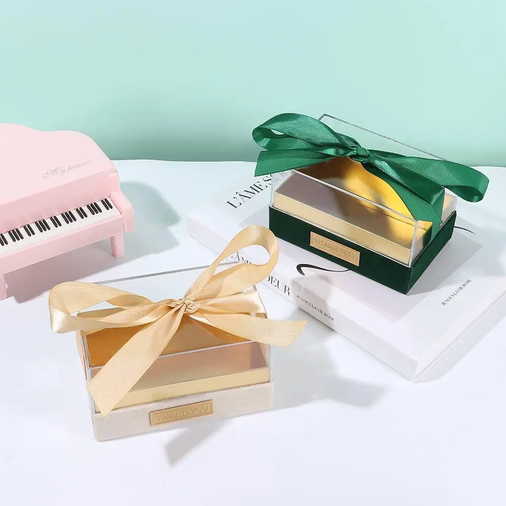Clear Acrylic Gift Box with Elegant Bow – Transparent Luxury Packaging for Birthday Par... - SKU TCCB1601 - UGI Packaging
