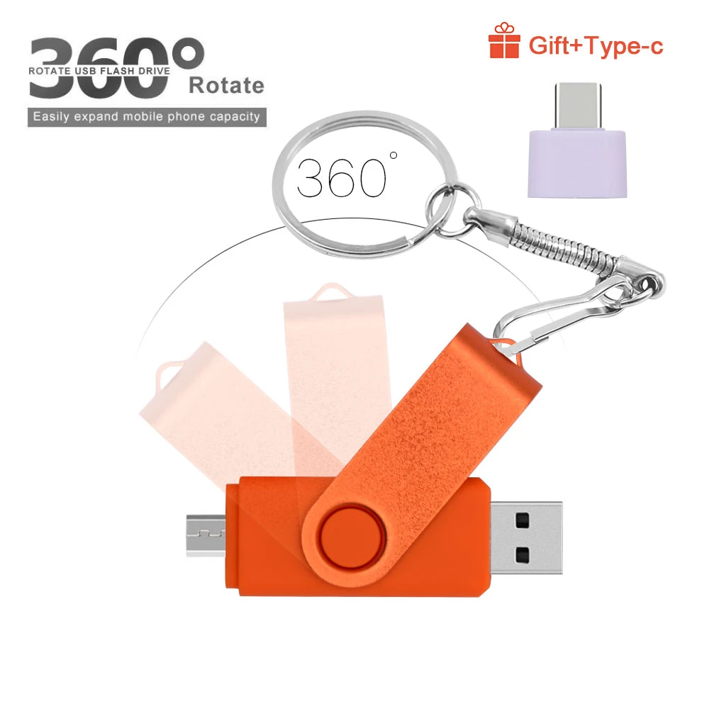 USB Flash Drive Flash Drive High Speed Pendrives OTG USB 2.0 PC&Smartphone 8GB 16GB 32GB 64GB Metal Customize Memory Stick 10pcs Free