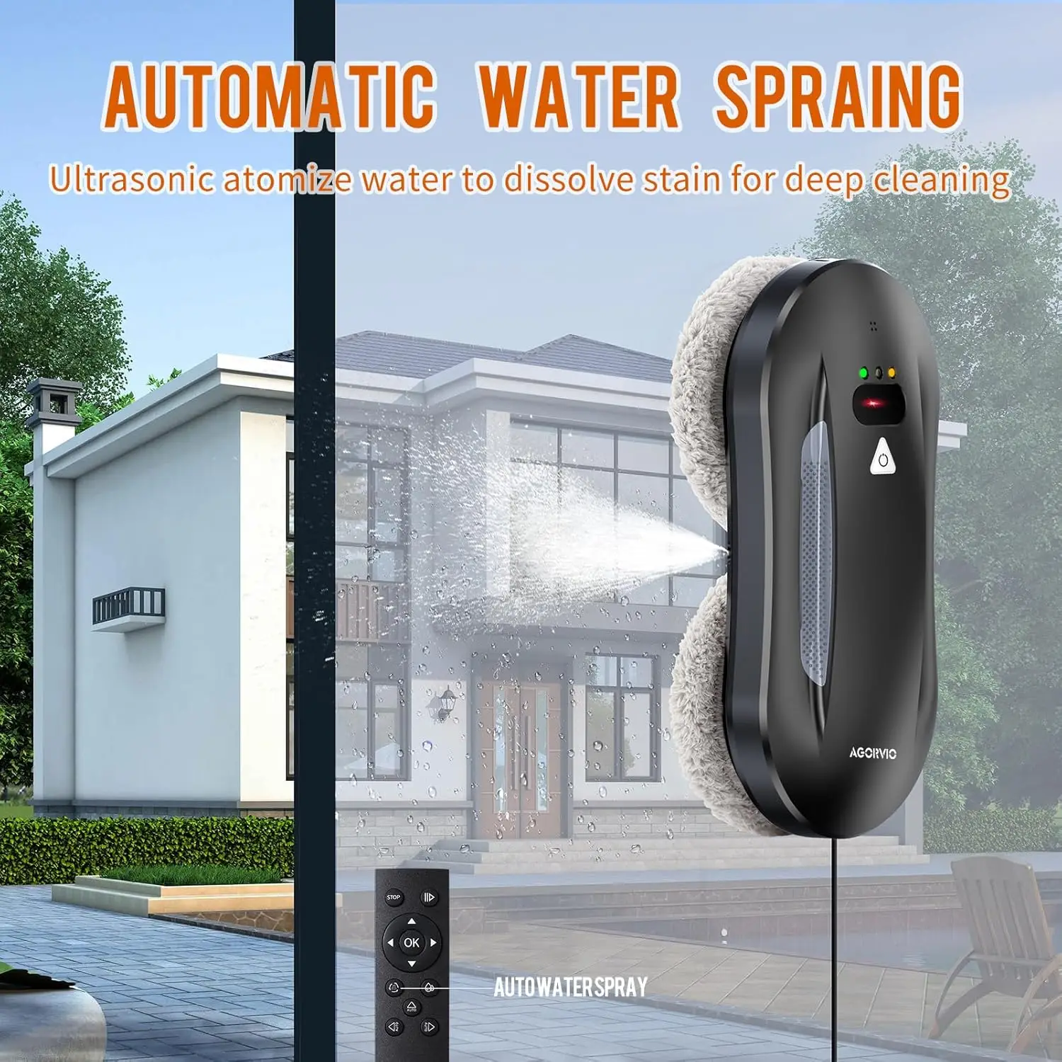 Robot,Smart Windows Robot Cleaner with Long Life BLDC Motor,Automatic Water Spray,Remote Control Window Washer Robot for Windows 5