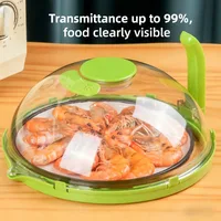 Couvercle anti-éclaboussures transparent pour micro-ondes avec bac à eau, aération vapeur et poignée résistante à la chaleur pour cuisine 3