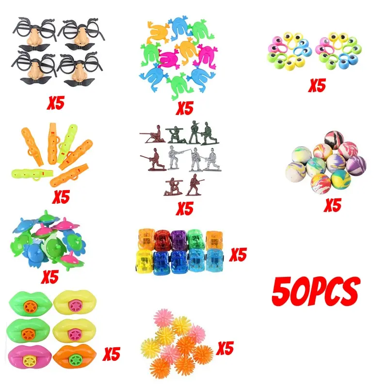 50pcs Party Favors For Kids Birthday Carnival Prizes Box Toy Assortment