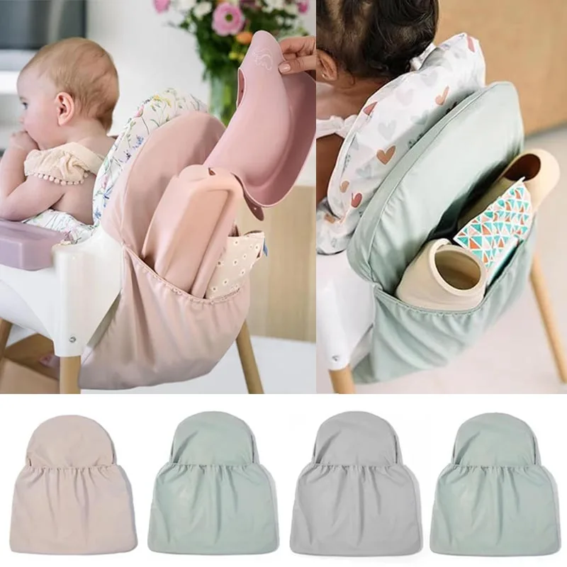 Kids Growth Chair PU Organiser Bag Babies Dining Chair Handy Pocket Accessories High Foot Dining Cover Storage Hanging Bag