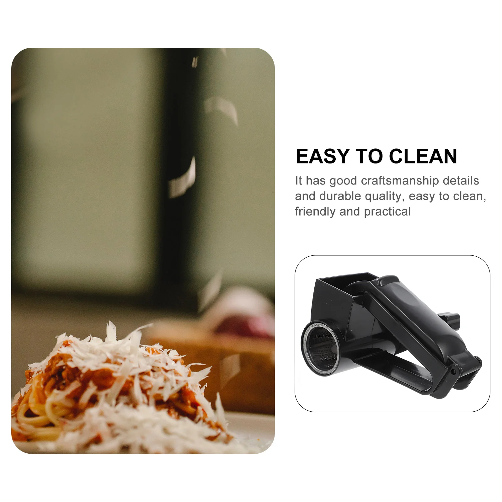 Cheese Grater Manual Home Shaver Household Food-safe Rotary Shredder 430 Stainless Steel