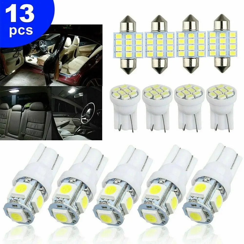 

13pcs White Interior LED Lights For Jeep Grand Cherokee WJ 1999-2004 Ultra Bright LED License Plate Lights Map Dome Light