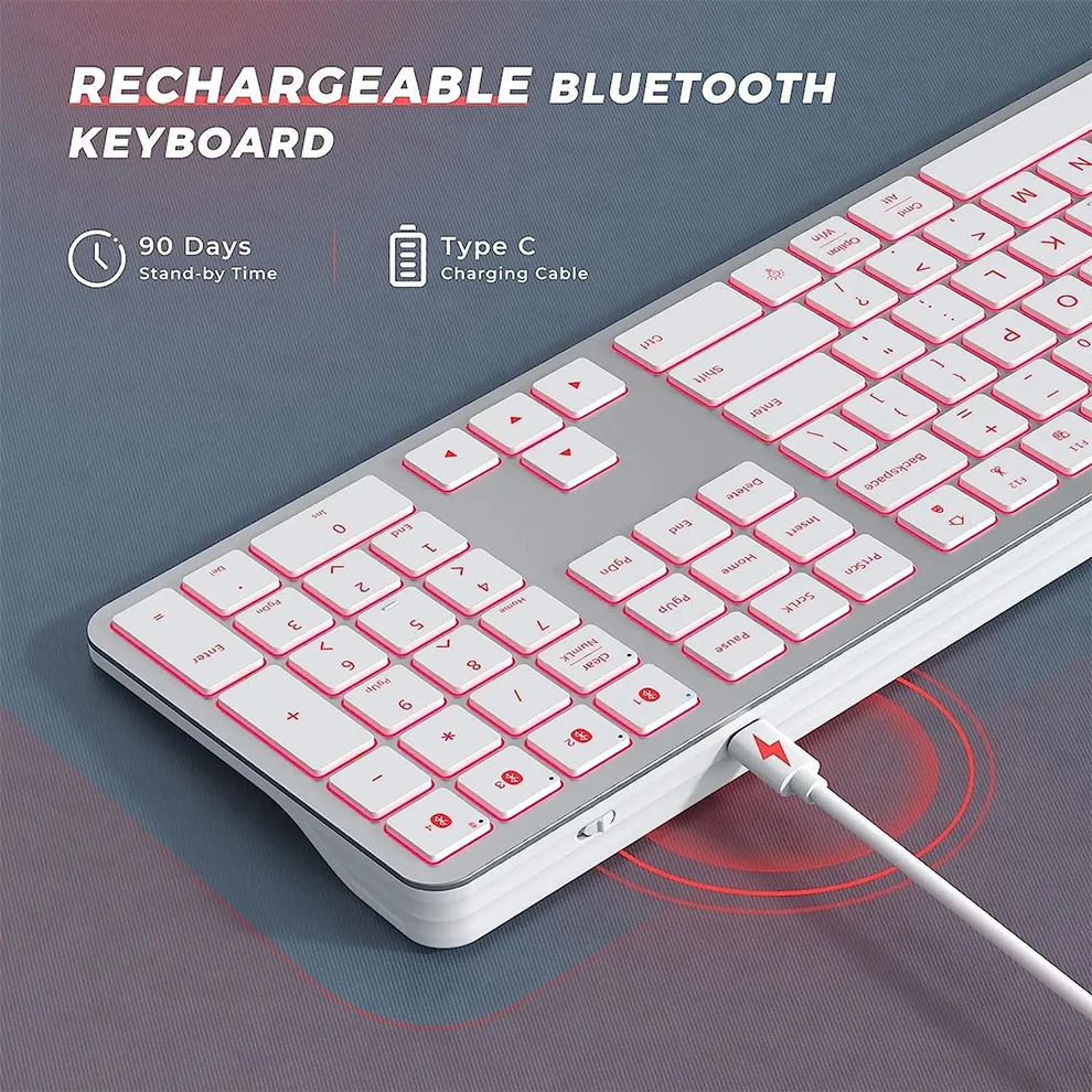 Mofii-rgb Teclado Bluetooth sem Fio Tamanho Completo Multiuso Recarregável Luz de Fundo para Tablet e pc - Imagem 5