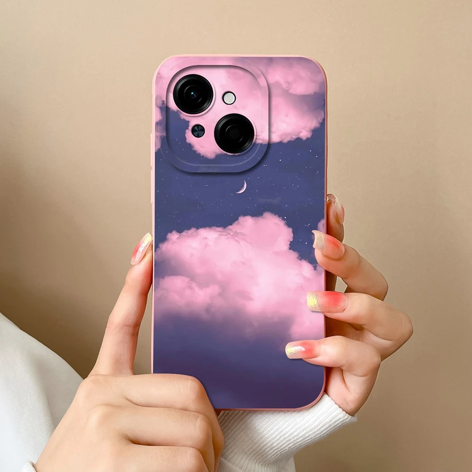 Colorful Pattern Liquid Silicone Case with Lens Protection
