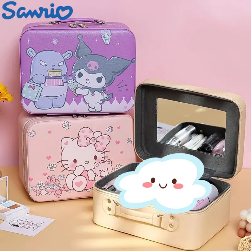 

Мультяшный женский косметический ящик для хранения, милый аниме чемодан Kuromi Cinnamoroll, настольный органайзер, милый подарок для девушки