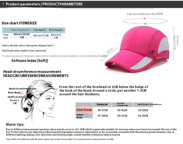 Quick Drying Hat Outdoor Sports Hat Men's And Women's Trendy Sun Shading And Sun Protection Hat Large Brim Sun Hat Baseball Cap_voghion.com