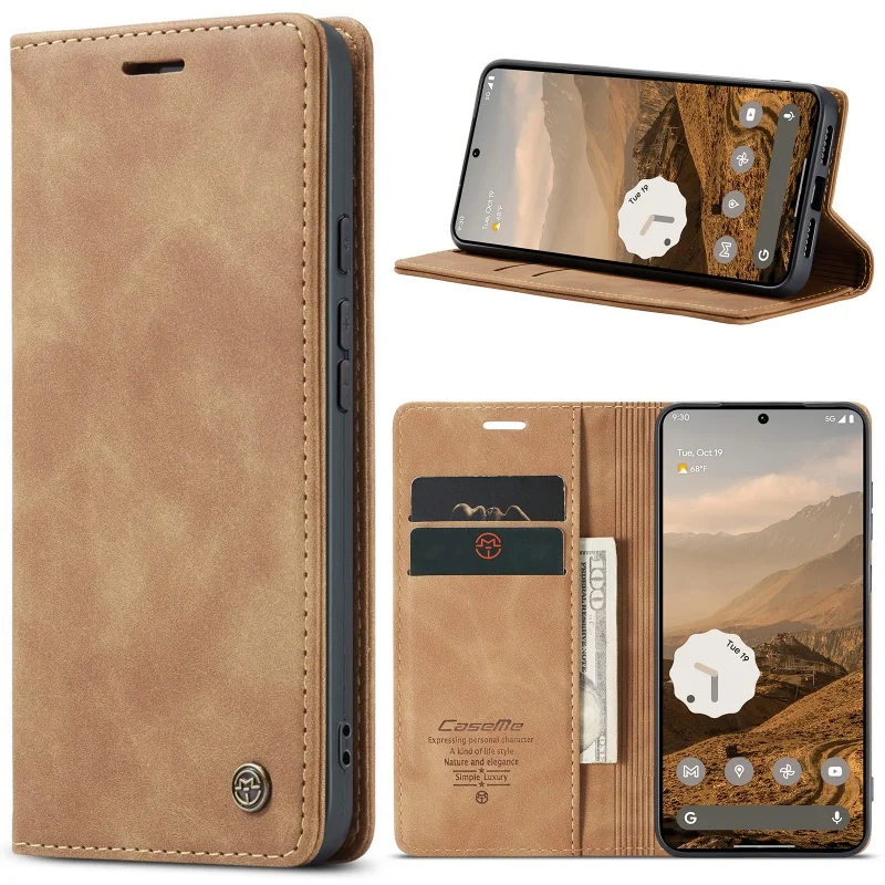 Magnetic Leather Wallet Phone Case with Card Holder and Flip Purse