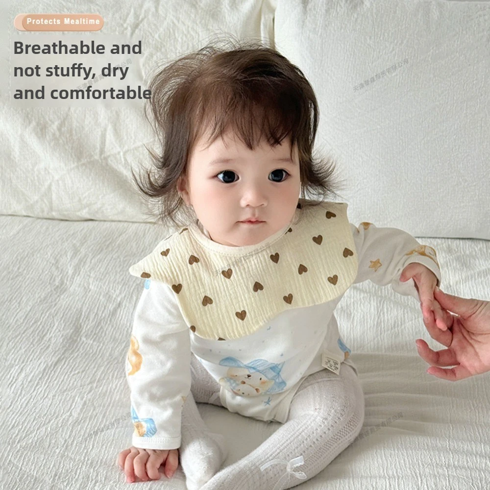 Waterproof Baby Bib Saliva Towel Infant Feeding Bib Anti-Dirty Milk Burp Cloth Soft Cotton Newborn Drool Bib for Toddler Feeding