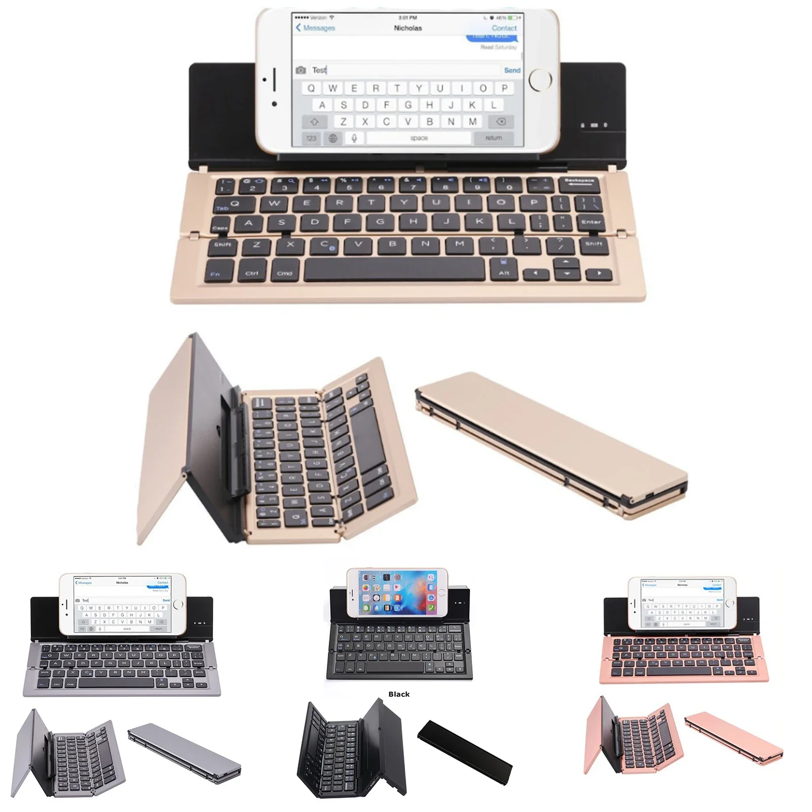 

OEING Mini Folding Bluetooth Wireless Keyboard for Samsung Z Fold 5 4 32 Tablet Laptop PC IOS Windows Android Foldable Keypad