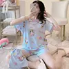 Pajamas Women's Summer Mickey Minnie Cartoon Loose Pajamas Suit Student Short-sleeved Shorts Korean Version Home Clothes Suit 4