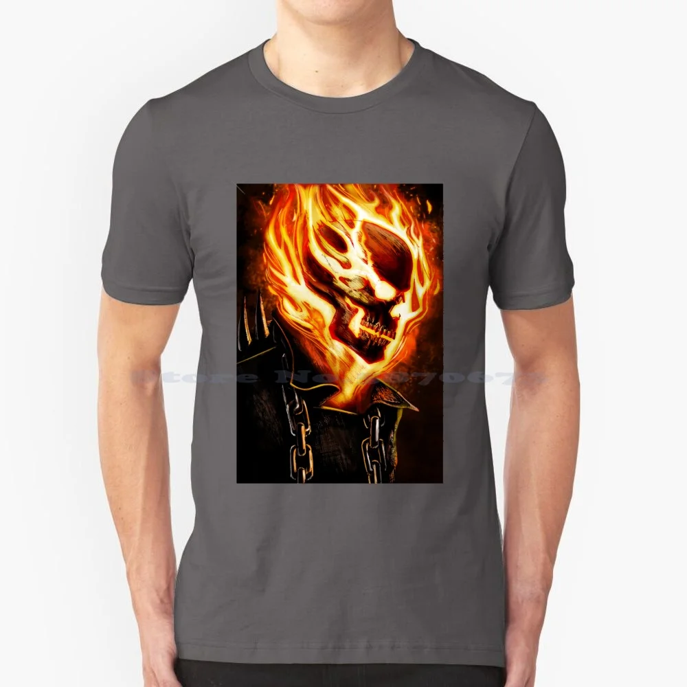 Divertente Regalo Grafico Ghost Rider Arrostito Più Poi Fantastica Maglietta 100% Cotone Tee Divertente Grafica Ghost Rider Arrostito Di Più