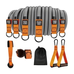Heavy Duty Resistance Bands Set for Muscle Training and Fitness Workouts (Orange)
