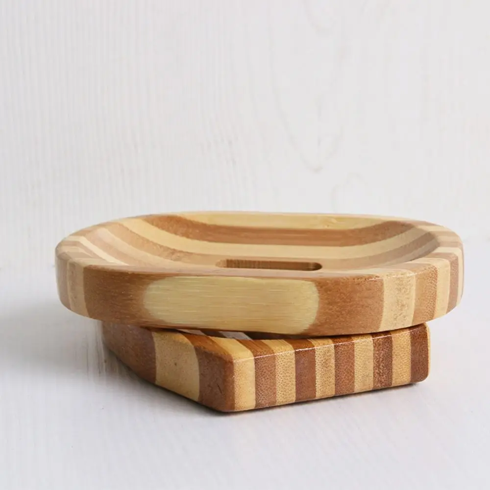 Wooden Natural Bamboo Soap Dishes Tray Holder Storage Soap Rack Plate Box Container Portable Bathroom Dish Storage Box soap holder shower soap tray soap dish rack
