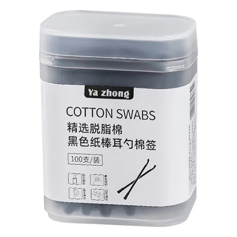 Cotton Swabs Disposable Cotton Swabs Dual-ended Dual-use 2-in-1 Ear Spoons Cosmetic Household Cleaning Ear Hollowing 100pc