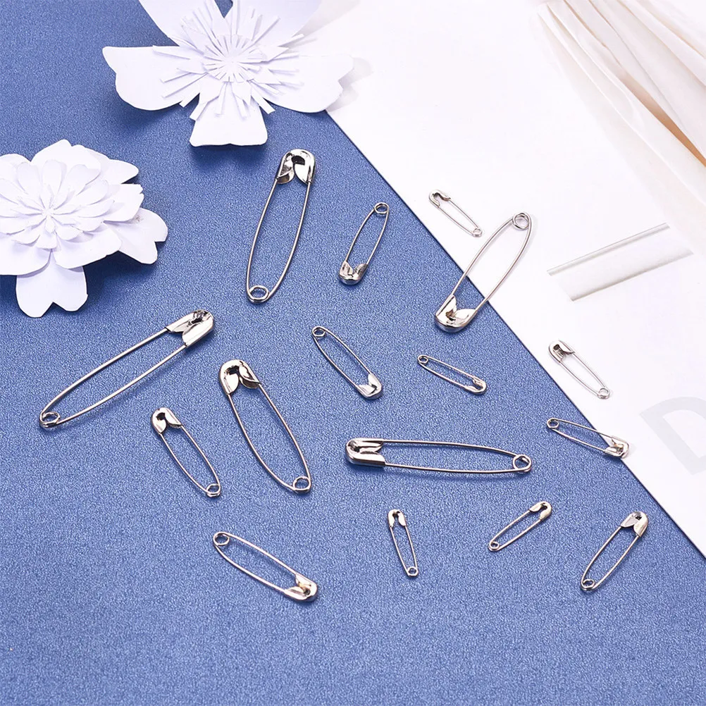 450Pcs 미니 버클 핀 DIY 액세서리 용 강력한 철 안전 핀 의류 고정 공예 프로젝트 양말 정리 도구 실버